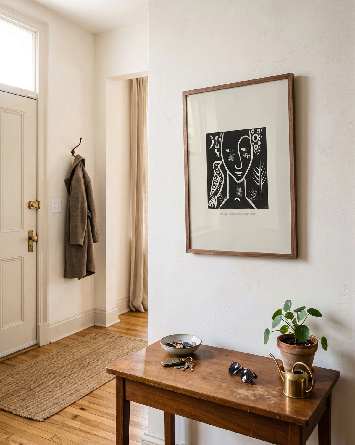 Woman With a Pigeon Art Print