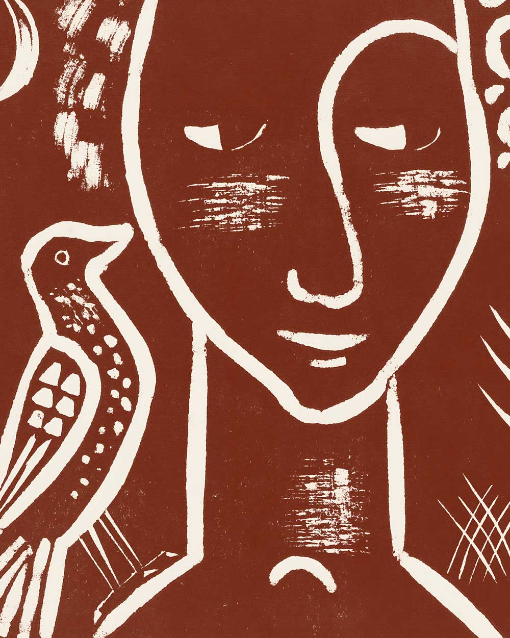 Woman With A Pigeon Art Print