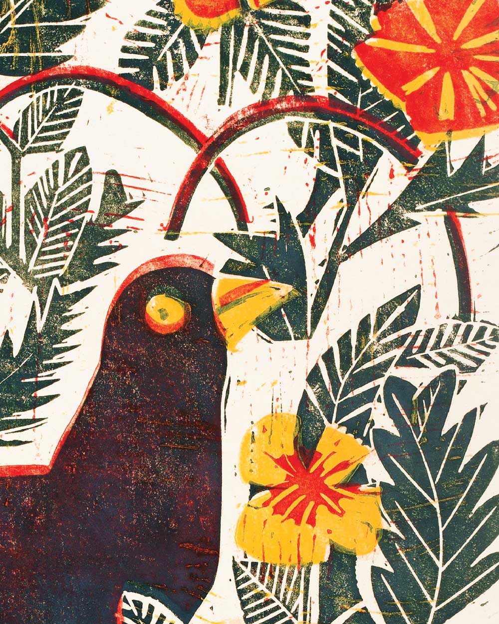Black Bird In The Garden Art Print