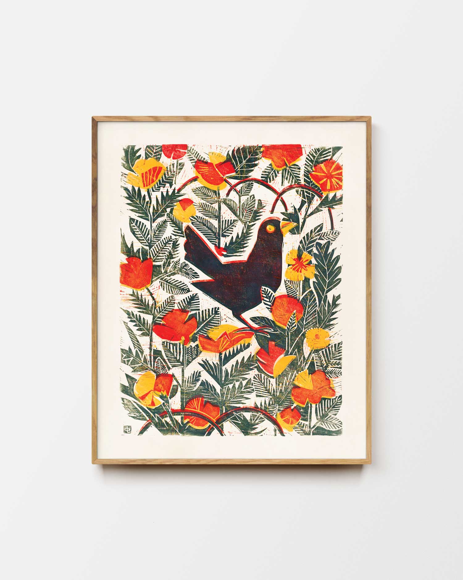 Black Bird In The Garden Art Print
