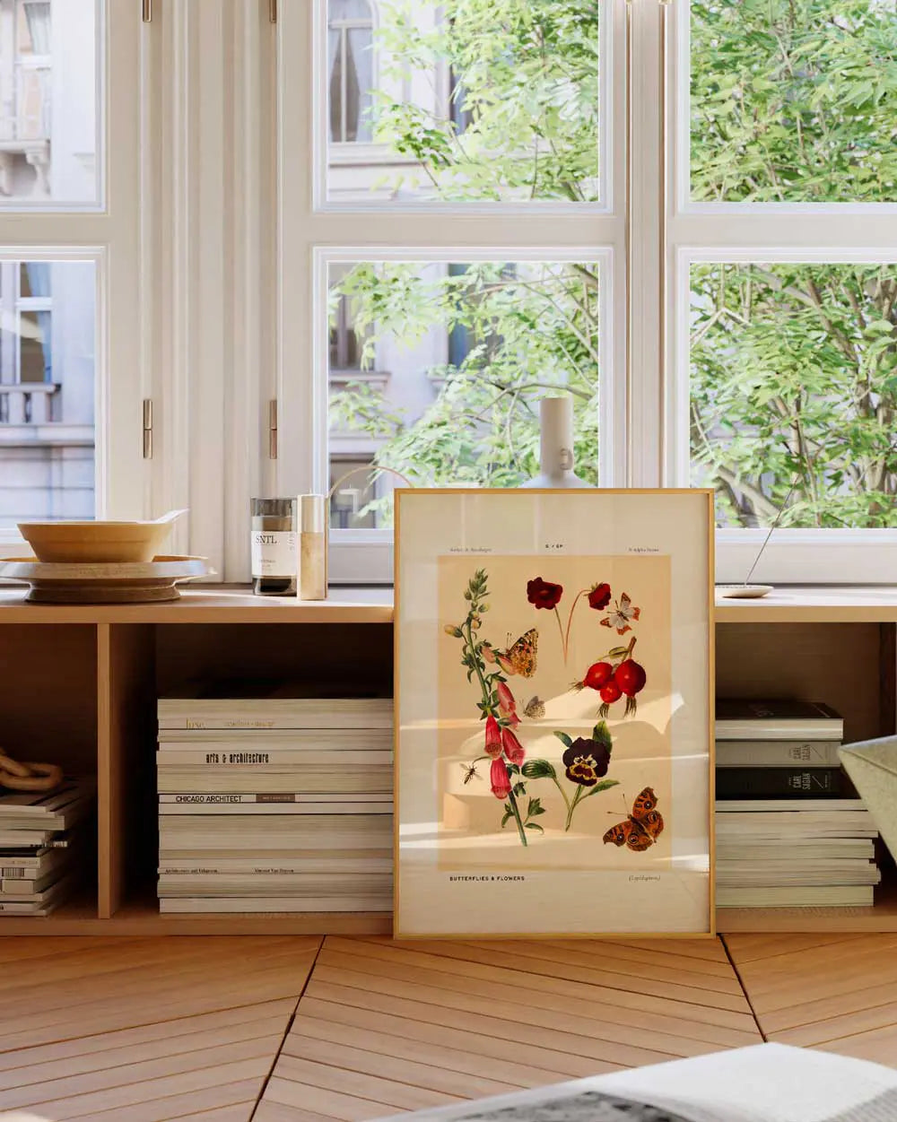 Butterflies and Flowers Art Print