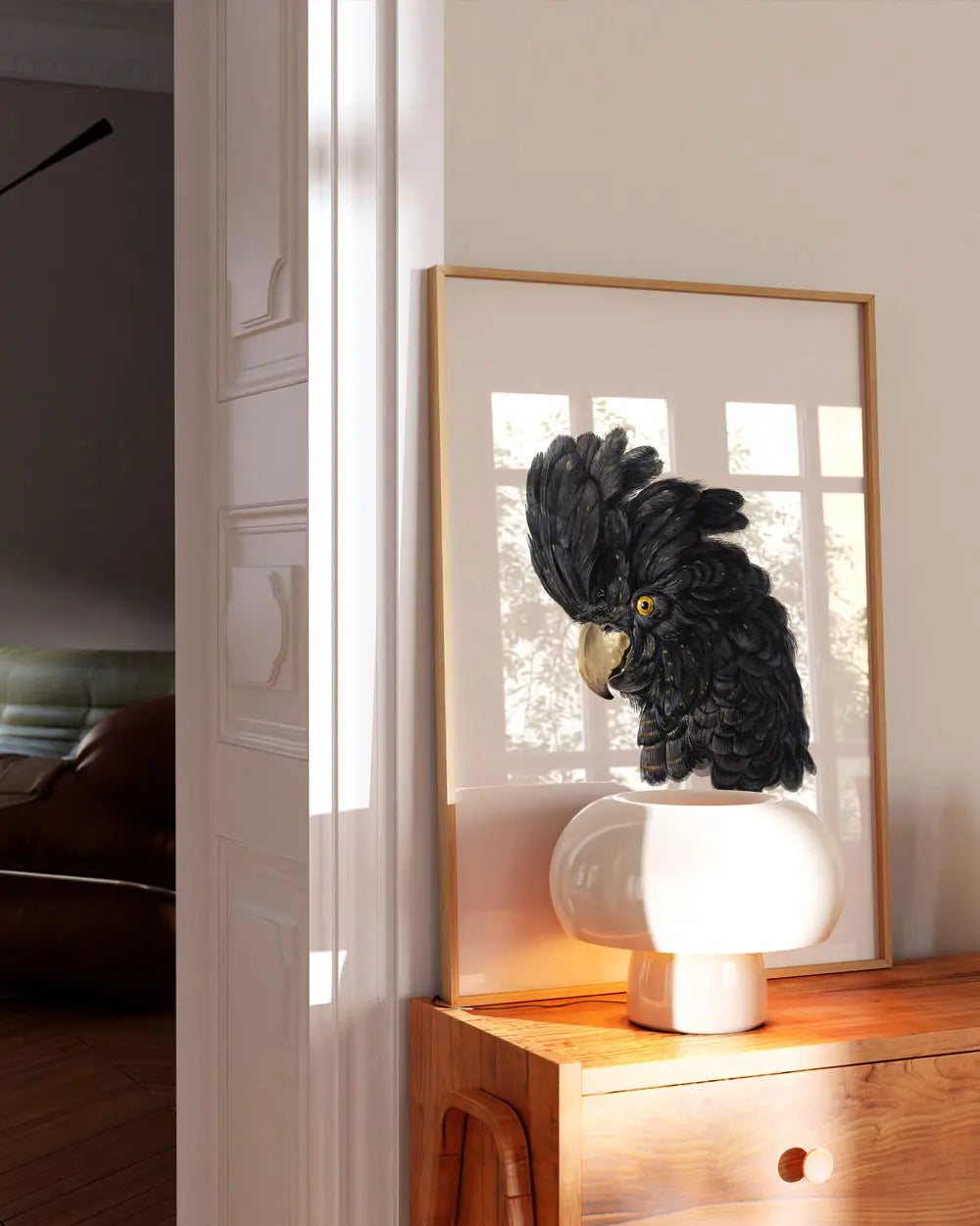 Red-Tailed Black Cockatoo Portrait Art Print