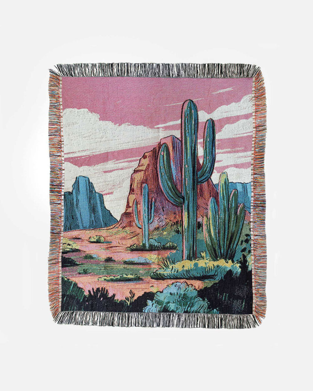 Desert Cactus Tapestry Throw - Medium