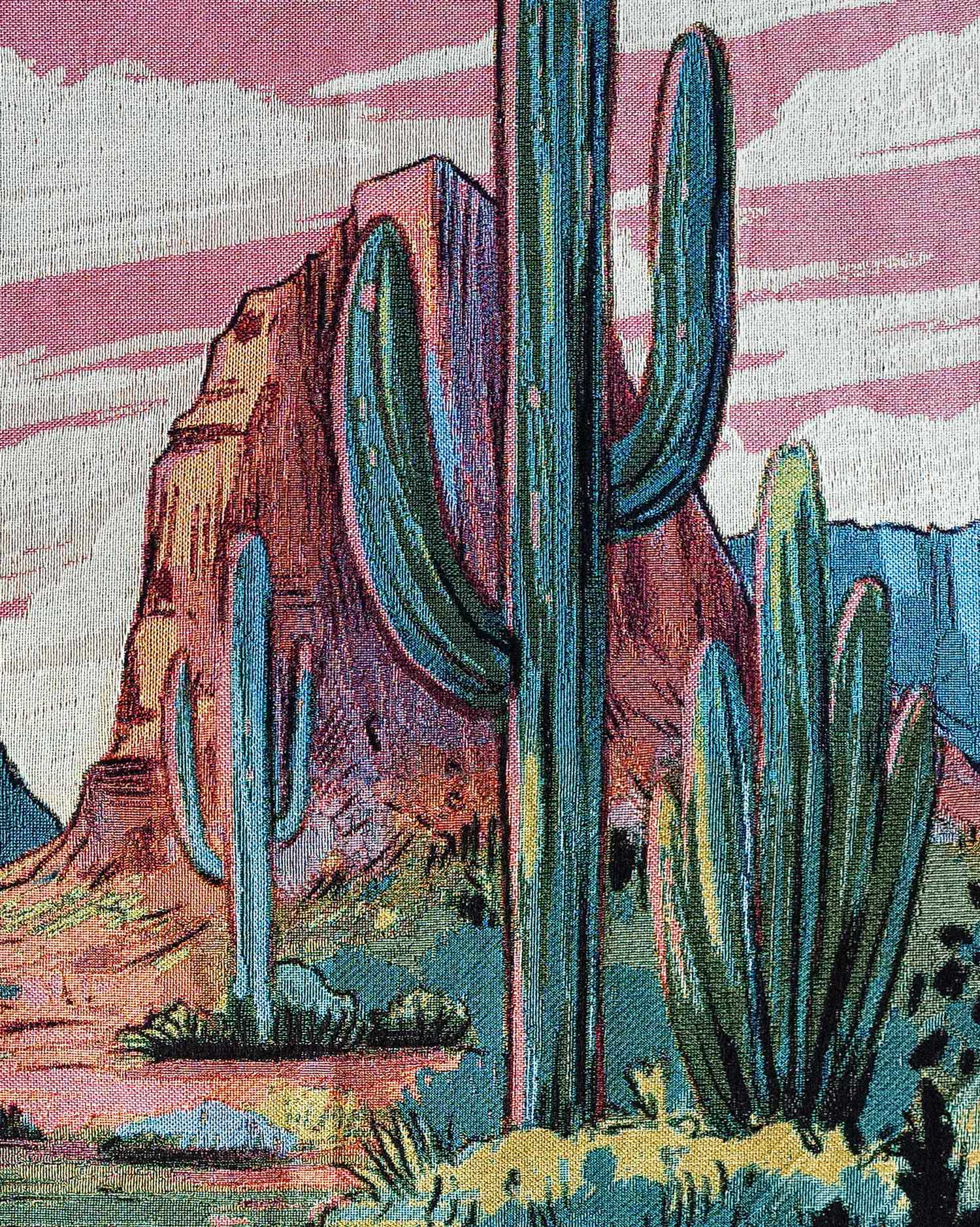 Desert Cactus Tapestry Throw - Medium