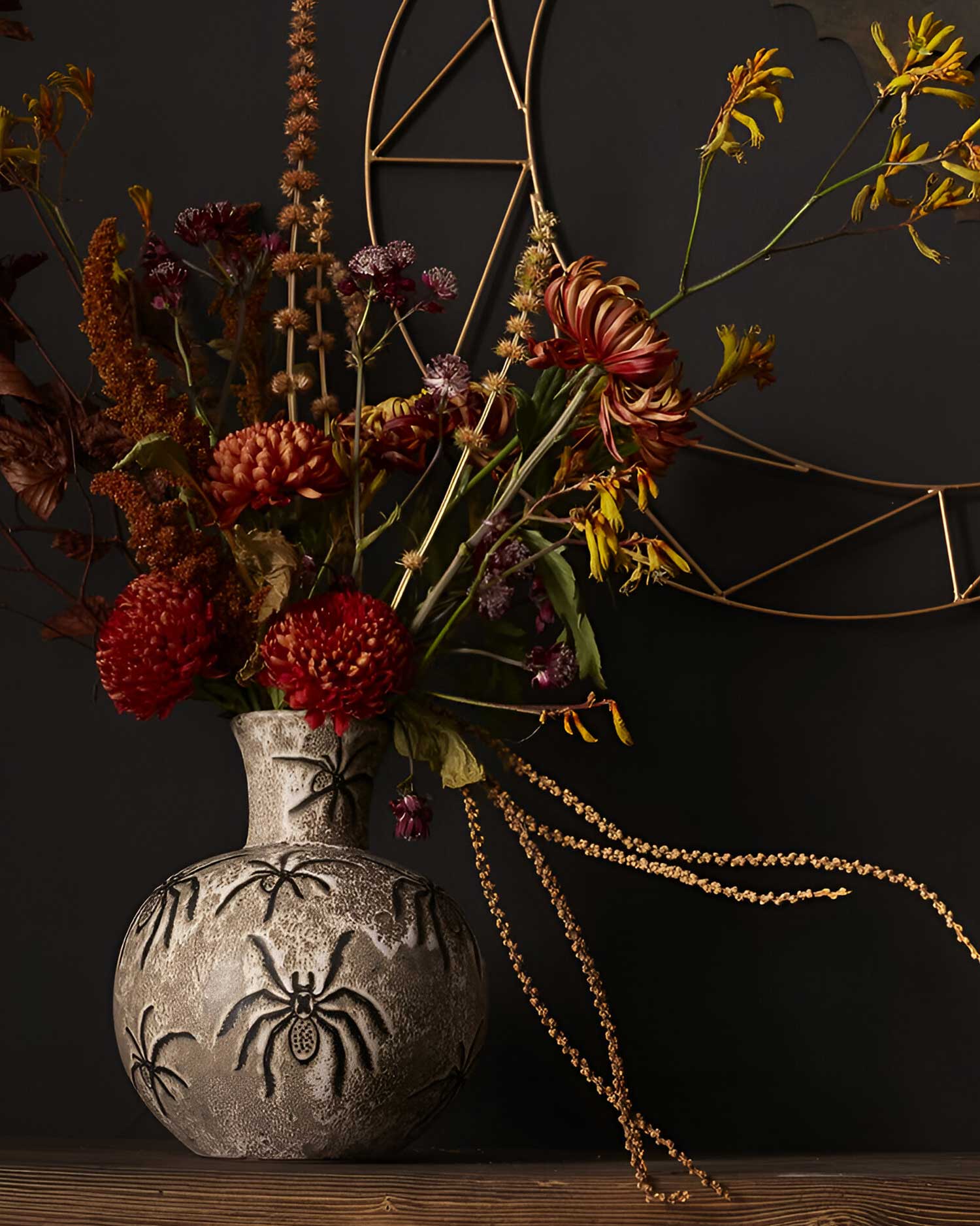 Spider Vase filled with flowers